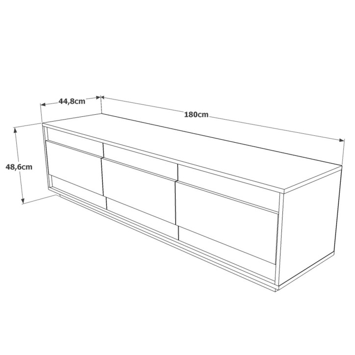 Mueble TV FR4-AW pino atlántico blanco