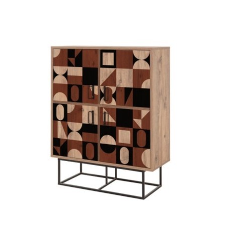 Mueble auxiliar Quantum Solo-Chess pino atlántico negro marrón