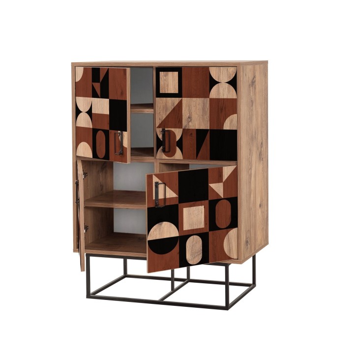 Mueble auxiliar Quantum Solo-Chess pino atlántico negro marrón