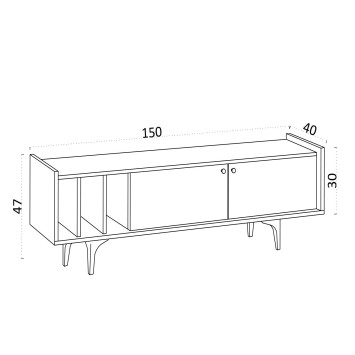 Mueble TV Alya roble zafiro - 393MRD1244