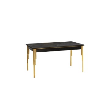 Mesa de comedor extensible Damla-1101 dorado negro - 974NMB1544