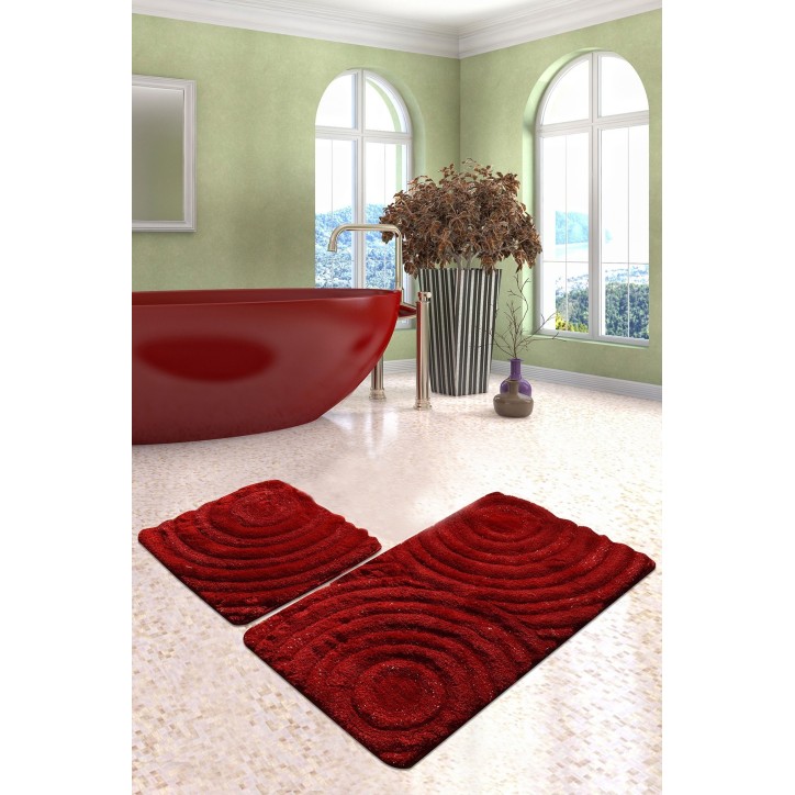 Alfombra de baño Set (2 piezas) Wave  rojo