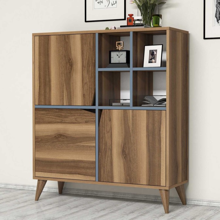 Mueble auxiliar Pulse azul nogal