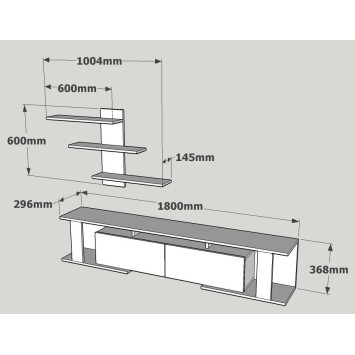 Mueble TV con estante Game blanco - 745DCD3025