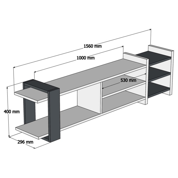 Mueble TV Zeyna antracita nogal