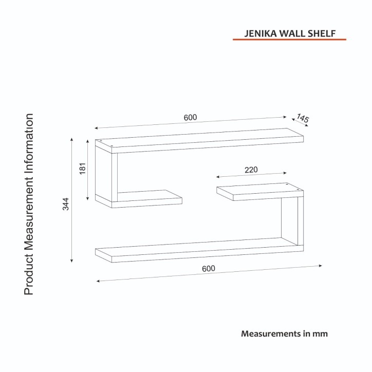 Estante de pared Jenika blanco