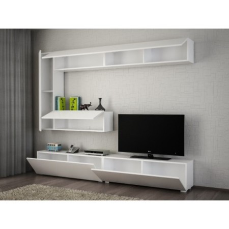 Mueble TV con estante Gizmo blanco