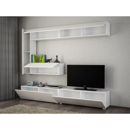 Mueble TV con estante Gizmo blanco