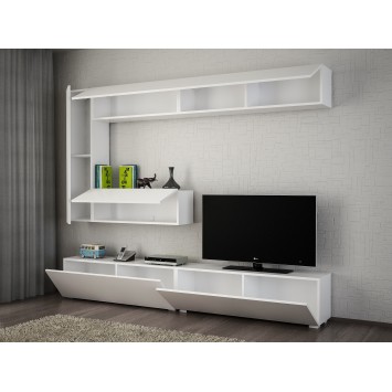 Mueble TV con estante Gizmo blanco - 756FRN3033