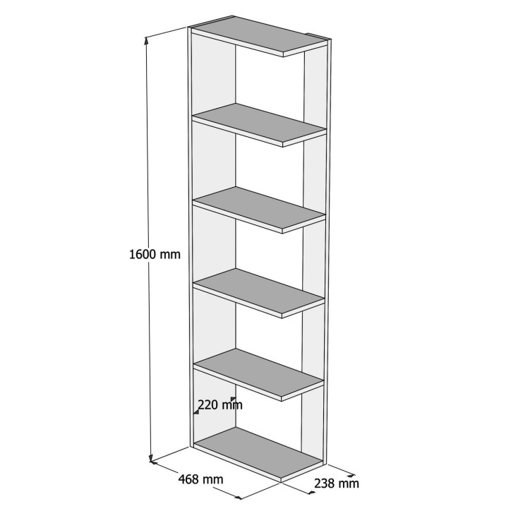 Librería Tower blanco nogal