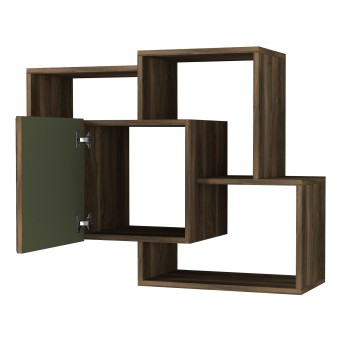 Estante de pared Arco verde oscuro nogal - 804TRH1604