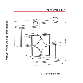 Estante de pared Arco verde oscuro nogal - 804TRH1604