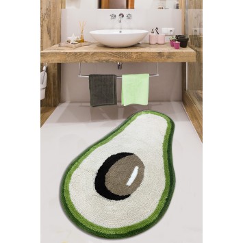 Alfombra de baño Zavoka negro verde blanco