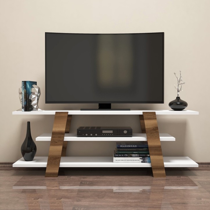 Mueble TV Flower blanco nogal