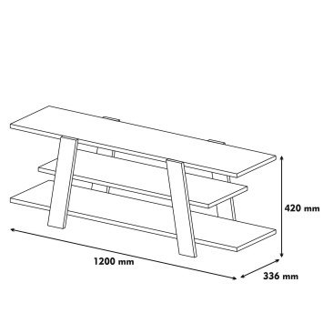 Mueble TV Flower blanco nogal - 845HCT3038