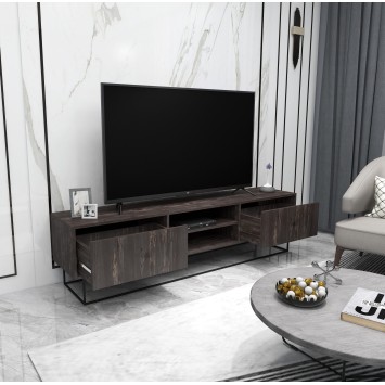 Mueble TV Escape 180 negro marrón oscuro - 854KLN3071