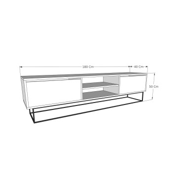 Mueble TV Escape 180 negro marrón oscuro - 854KLN3071