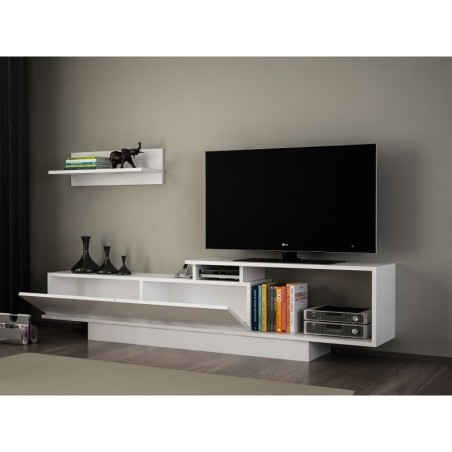 Mueble TV con estante Asos blanco