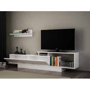 Mueble TV con estante Asos blanco - 745DCD3029