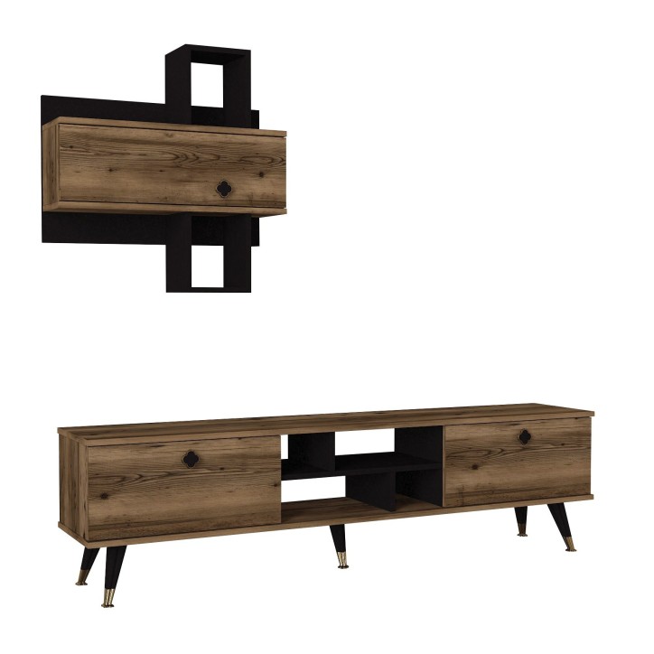 Mueble TV con estante Serenze lydia negro