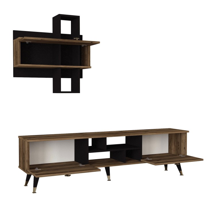 Mueble TV con estante Serenze lydia negro