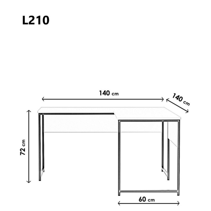 Escritorio de estudio Massası L210 blanco