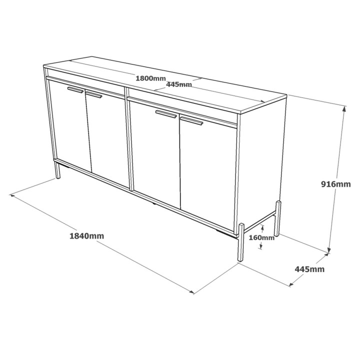 Mueble auxiliar VS5-CGA antracita gris marrón