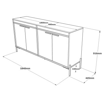 Mueble auxiliar VS5-CGA antracita gris marrón - 956LCS1520