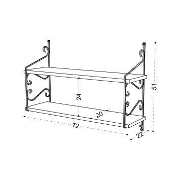 Estante de pared Seramoni 2 marrón - 775DCM1697