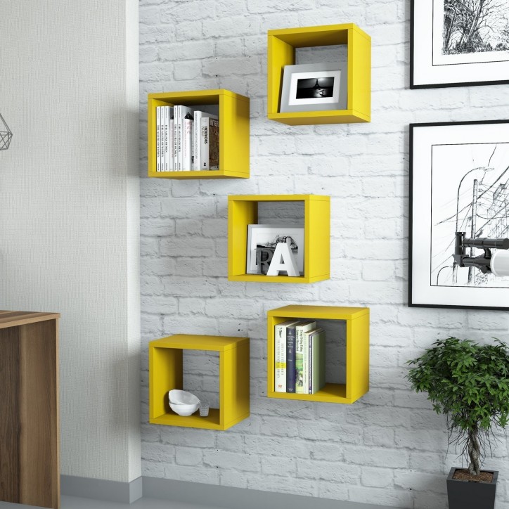 Estante de pared Box amarillo