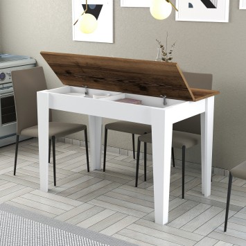 Mesa de cocina Kiev 511 blanco nogal - 845HCT2108