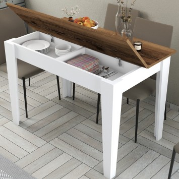 Mesa de cocina Kiev 511 blanco nogal - 845HCT2108