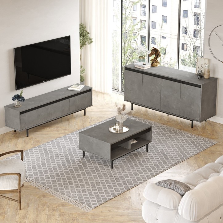 Conjunto de muebles de salón LV34-RL gris negro