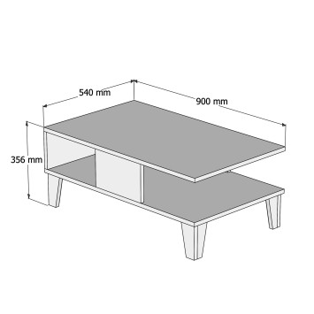 Mesa de centro SUMER O2040 roble blanco - 566BMS2503