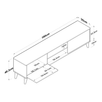 Mueble TV A5-394 nogal - 543WRN1503