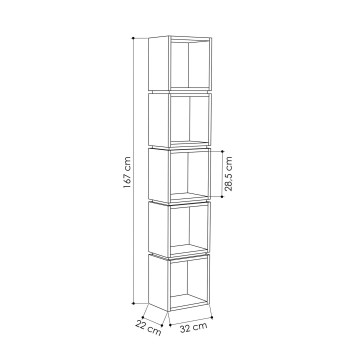 Librería Multi roble blanco - 855DTE3713