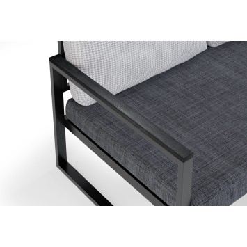 Sofá 2 plazas de jardín Brunno 120002 gris negro - 203DRG1202