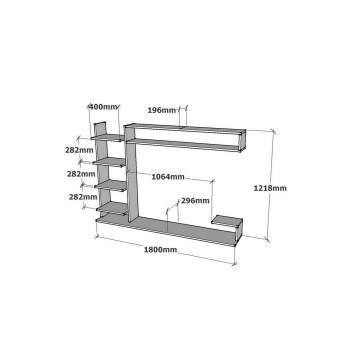 Mueble TV con estante Noble antracita zafiro - 835PUQ3063