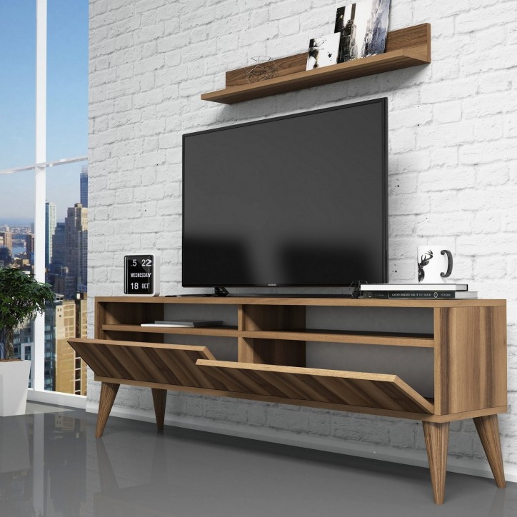 Mueble TV con estante Best nogal