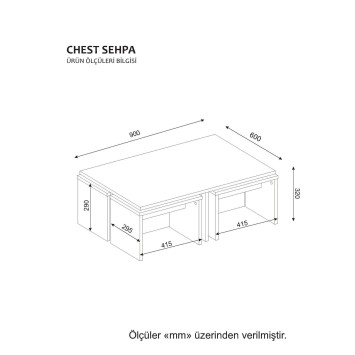 Set mesas de café Chest córdoba blanco - 731WAT2802