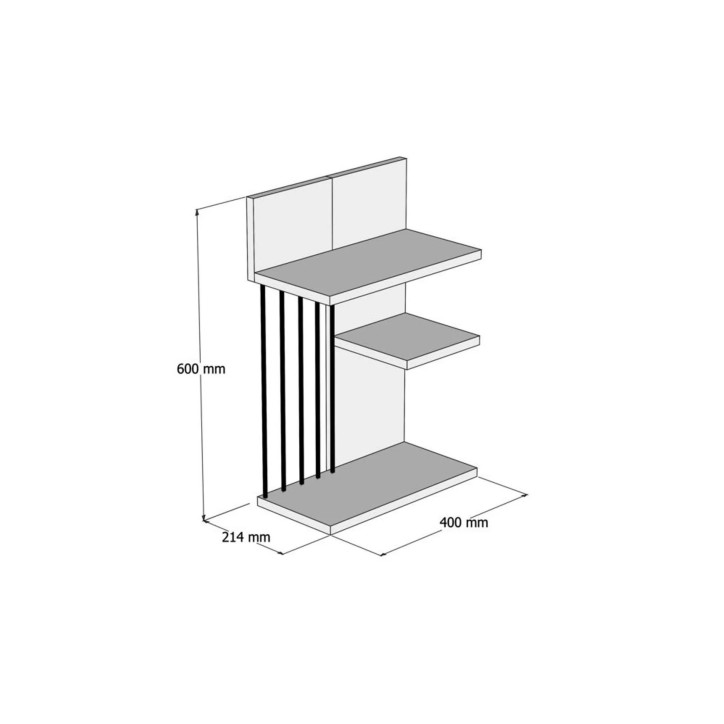 Estante de pared Nezma nogal blanco