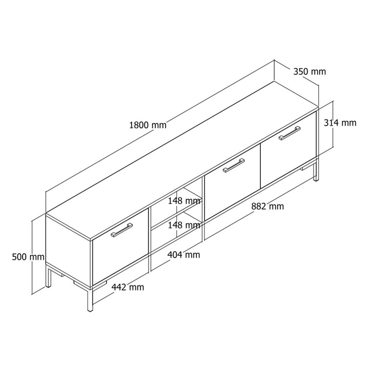 Mueble TV Aurora1592 nogal