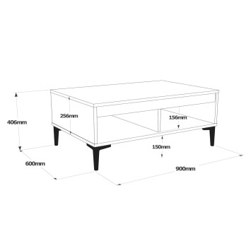 Mesa de centro AR2 antracita marrón - 956LCS1219