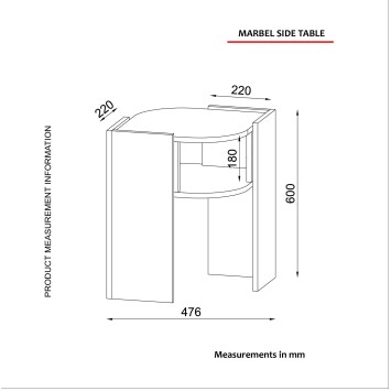 Mesa auxiliar Marbel negro nogal gris - 804TRH2827