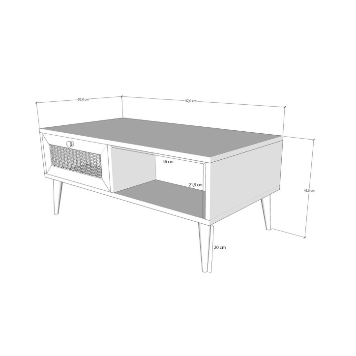 Mesa de centro Sidyma roble