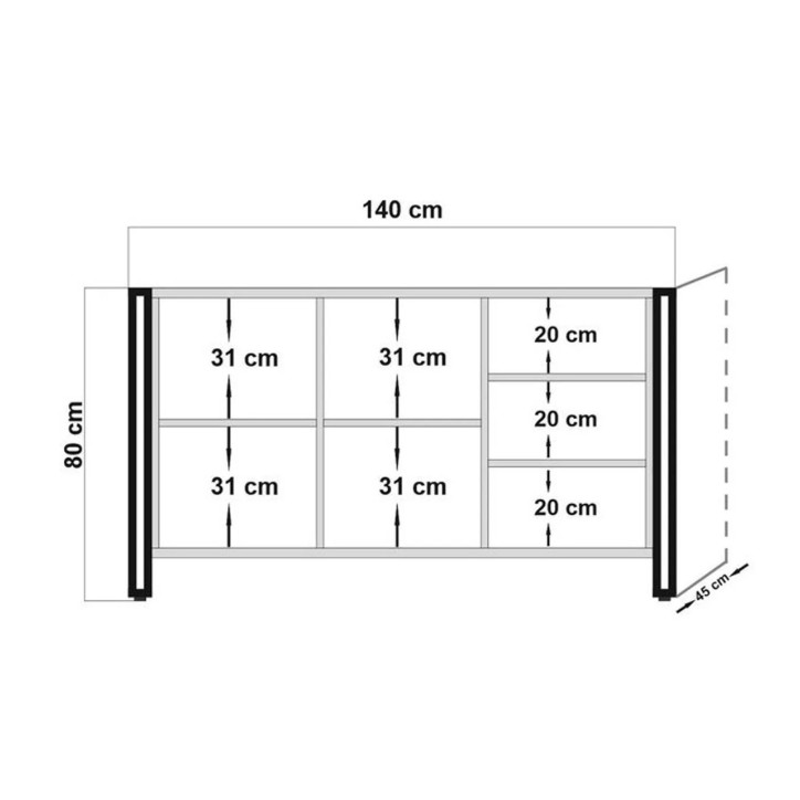 Conjunto de muebles de salón Cosmo -TKM.14 pino atlántico negro