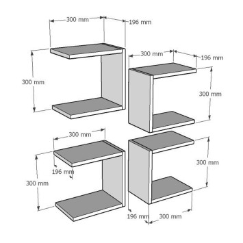 Estante de pared Base blanco - 495SSE1106