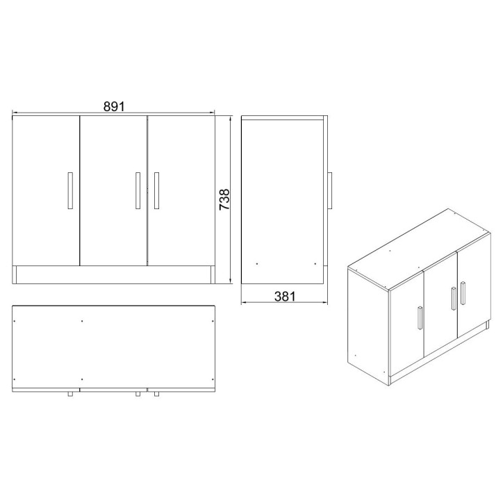 Mueble auxiliar Vario E blanco