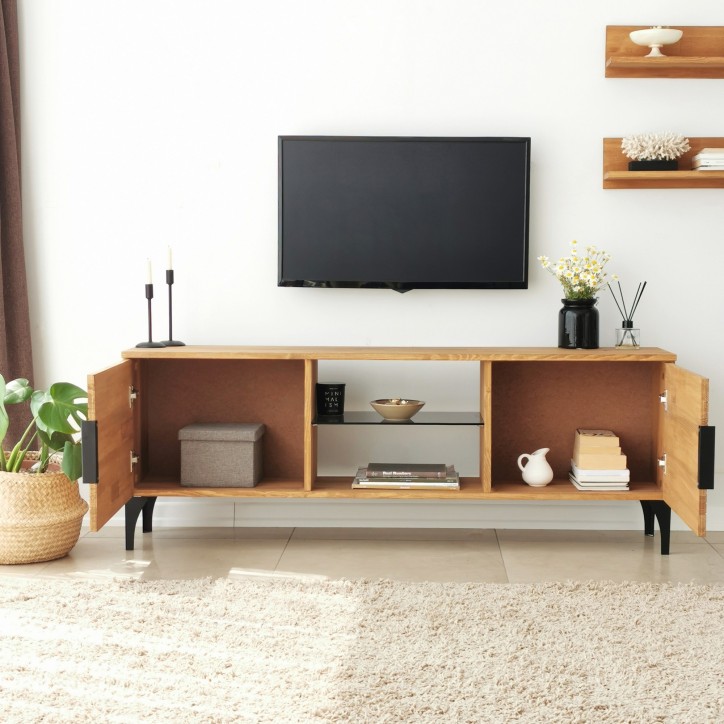 Mueble TV con estante Lidya roble