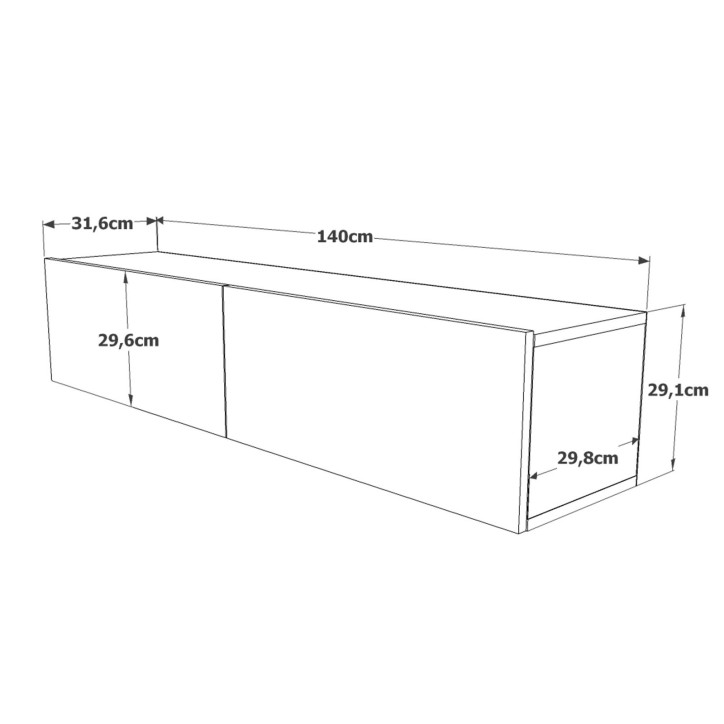 Mueble TV con estante FR10-A pino atlántico